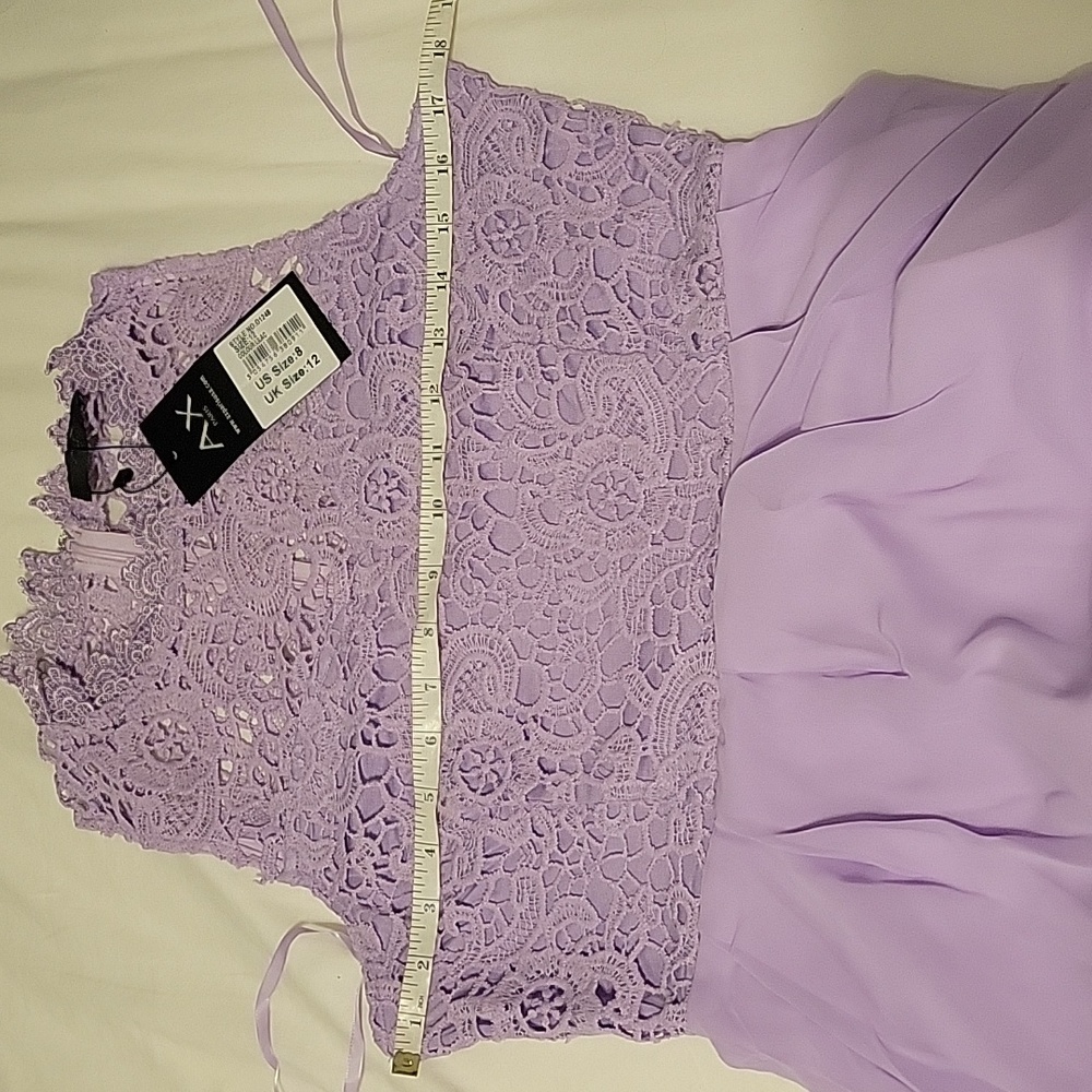 NWT Lilac High Neck Crochet Maxi Dress Vestido - Picture 8 of 9